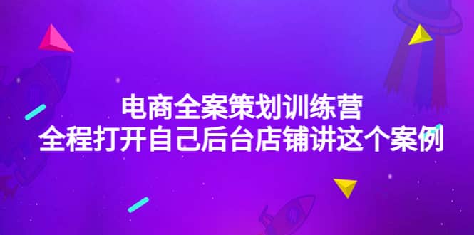 电商全案策划训练营：全程打开自己后台店铺讲这个案例（9节课时）网创吧-网创项目资源站-副业项目-创业项目-搞钱项目创业吧