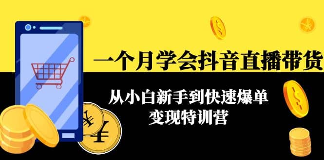一个月学会抖音直播带货：从小白新手到快速爆单变现特训营(63节课)网创吧-网创项目资源站-副业项目-创业项目-搞钱项目创业吧