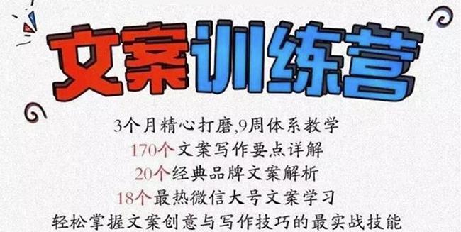 龙小天《文案训练营》全面系统解决文案写作难题！网创吧-网创项目资源站-副业项目-创业项目-搞钱项目创业吧