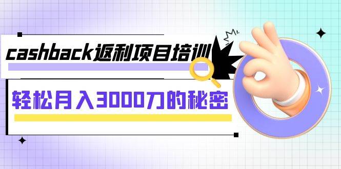 cashback返利项目培训：轻松月入3000刀的秘密（8节课）网创吧-网创项目资源站-副业项目-创业项目-搞钱项目创业吧