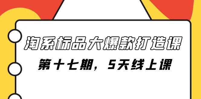 淘系标品大爆款打造课-第十七期，5天线上课网创吧-网创项目资源站-副业项目-创业项目-搞钱项目创业吧