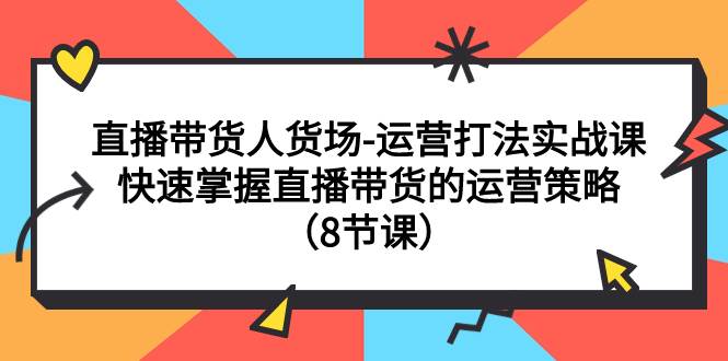直播带货人货场-运营打法实战课：快速掌握直播带货的运营策略（8节课）网创吧-网创项目资源站-副业项目-创业项目-搞钱项目创业吧