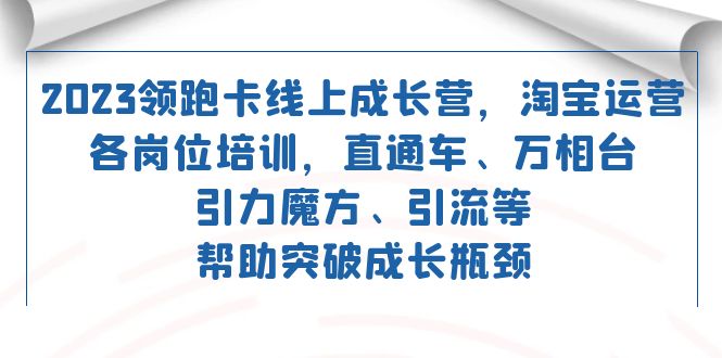 2023领跑·卡 线上成长营 淘宝运营各岗位培训 直通车 万相台 引力魔方 引流网创吧-网创项目资源站-副业项目-创业项目-搞钱项目创业吧