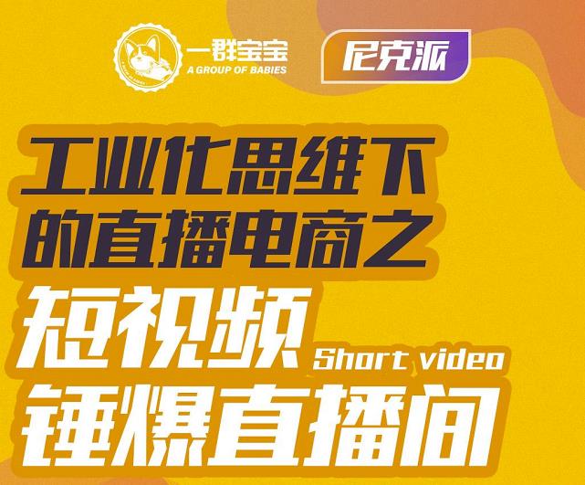 尼克派·工业化思维下的直播电商之短视频锤爆直播间，听话照做执行爆单网创吧-网创项目资源站-副业项目-创业项目-搞钱项目创业吧