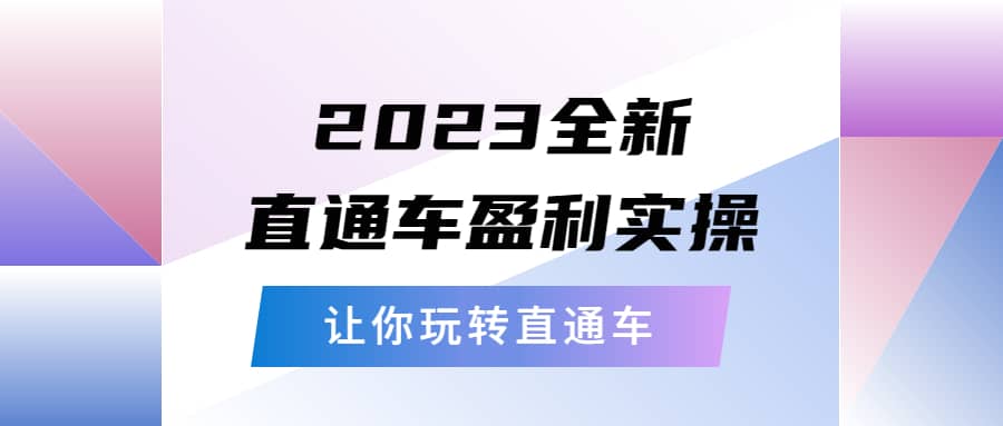2023全新直通车·盈利实操：从底层，策略到搭建，让你玩转直通车网创吧-网创项目资源站-副业项目-创业项目-搞钱项目创业吧