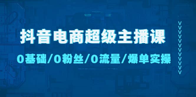 抖音电商超级主播课：0基础、0粉丝、0流量、爆单实操网创吧-网创项目资源站-副业项目-创业项目-搞钱项目创业吧
