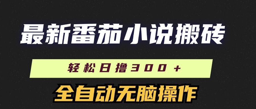 最新番茄小说搬砖，日撸300＋！全自动操作，可矩阵放大网创吧-网创项目资源站-副业项目-创业项目-搞钱项目创业吧