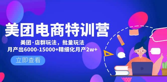 美团电商特训营：美团·店群玩法，无脑铺货网创吧-网创项目资源站-副业项目-创业项目-搞钱项目创业吧