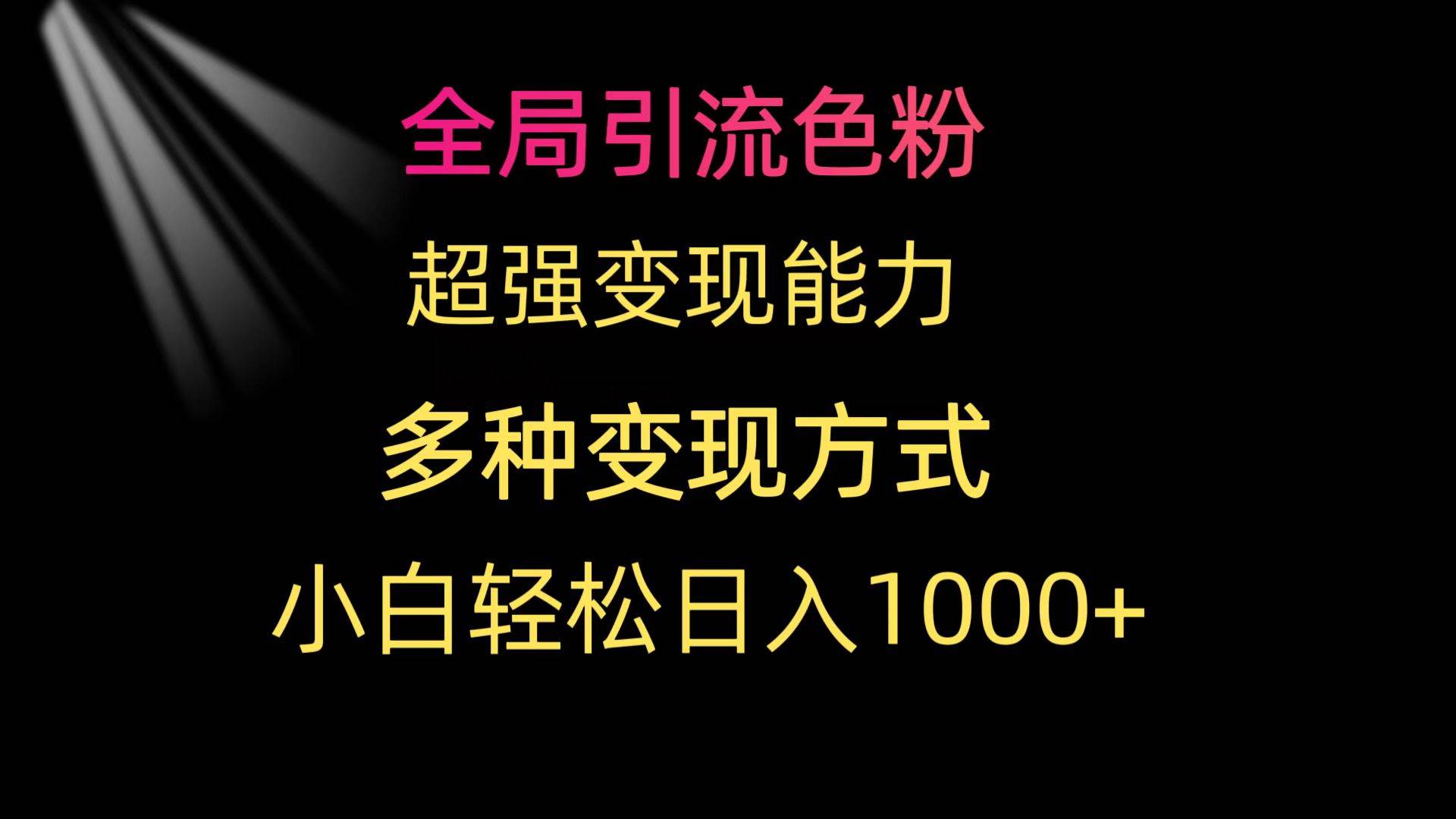 全局引流色粉 超强变现能力 多种变现方式 小白轻松日入1000+网创吧-网创项目资源站-副业项目-创业项目-搞钱项目创业吧