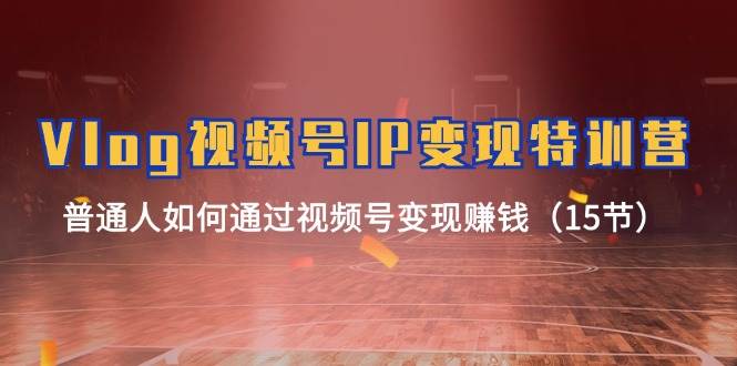 Vlog 视频号IP变现特训营，普通人如何通过视频号变现赚钱（15节）网创吧-网创项目资源站-副业项目-创业项目-搞钱项目创业吧
