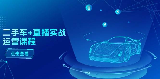二手车+直播实战运营课程：直播推荐/短视频推荐/千川投放/直播全流程网创吧-网创项目资源站-副业项目-创业项目-搞钱项目创业吧