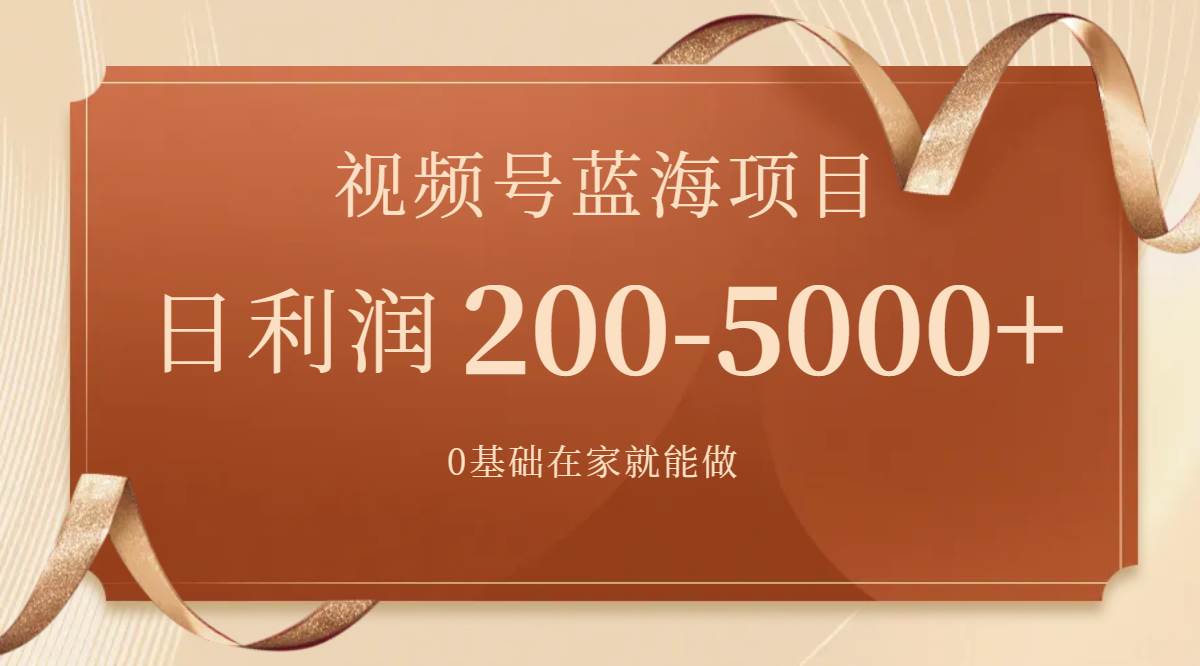 视频号蓝海项目，0基础在家也能做，一天200-5000+【附266G资料】网创吧-网创项目资源站-副业项目-创业项目-搞钱项目创业吧
