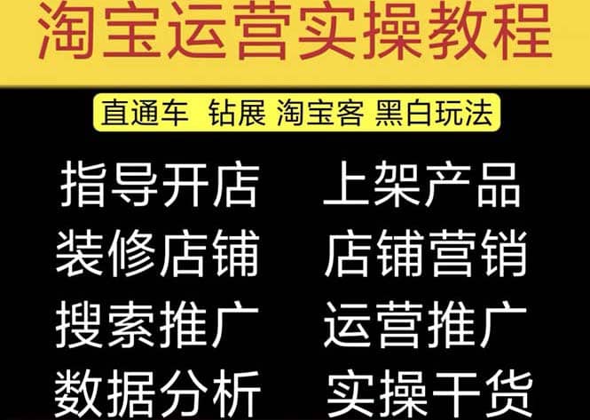 2023淘宝开店教程0基础到高级全套视频网店电商运营培训教学课程（2月更新）网创吧-网创项目资源站-副业项目-创业项目-搞钱项目创业吧