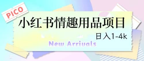 最新小红书情趣用品项目，日入1-4k网创吧-网创项目资源站-副业项目-创业项目-搞钱项目创业吧