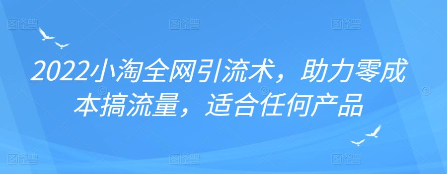 2022年小淘全网引流术，助力零成本搞流量，适合任何产品网创吧-网创项目资源站-副业项目-创业项目-搞钱项目创业吧