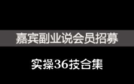 嘉宾副业说实操36技合集，价值1380元网创吧-网创项目资源站-副业项目-创业项目-搞钱项目创业吧