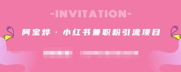 阿宝烨·小红书兼职粉引流项目，流量大，引流效果好【视频课程】网创吧-网创项目资源站-副业项目-创业项目-搞钱项目创业吧