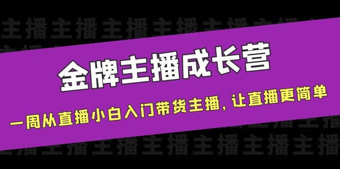 金牌主播成长营，一周从直播小白入门带货主播，让直播更简单网创吧-网创项目资源站-副业项目-创业项目-搞钱项目创业吧