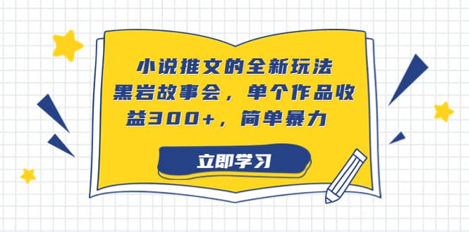小说推文的全新玩法，黑岩故事会，单个作品收益300+，简单暴力网创吧-网创项目资源站-副业项目-创业项目-搞钱项目创业吧