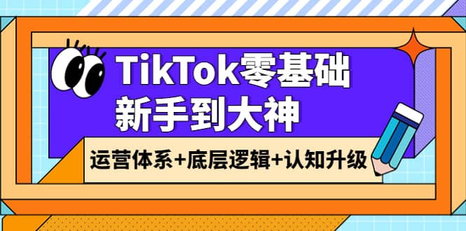 TikTok零基础新手到大神：运营体系+底层逻辑+认知升级（9节系列课）网创吧-网创项目资源站-副业项目-创业项目-搞钱项目创业吧