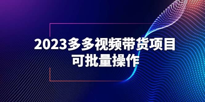2023多多视频带货项目，可批量操作【保姆级教学】网创吧-网创项目资源站-副业项目-创业项目-搞钱项目创业吧
