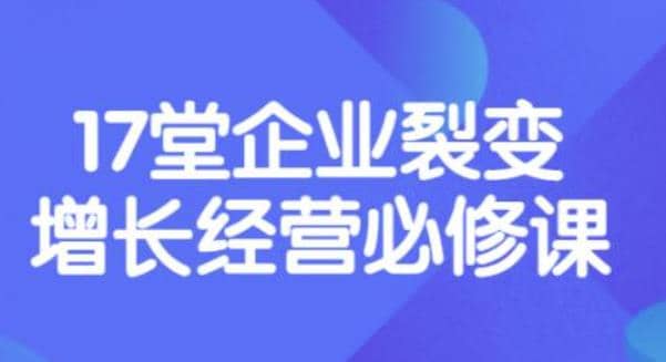 《盈利增长17堂必修课》企业裂变增长的经营智慧，带你了解增长的本质网创吧-网创项目资源站-副业项目-创业项目-搞钱项目创业吧