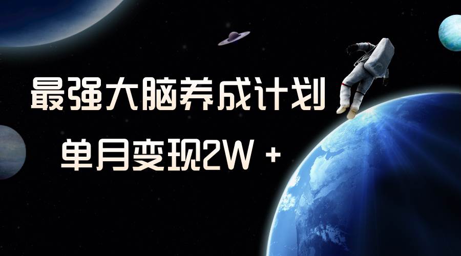 冷门虚拟项目，最强大脑养成计划，一个月变现2W＋网创吧-网创项目资源站-副业项目-创业项目-搞钱项目创业吧