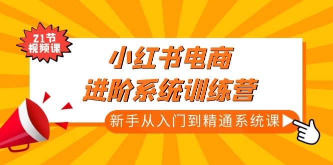 小红书电商进阶系统训练营：新手从入门到精通系统课（21节视频课）网创吧-网创项目资源站-副业项目-创业项目-搞钱项目创业吧