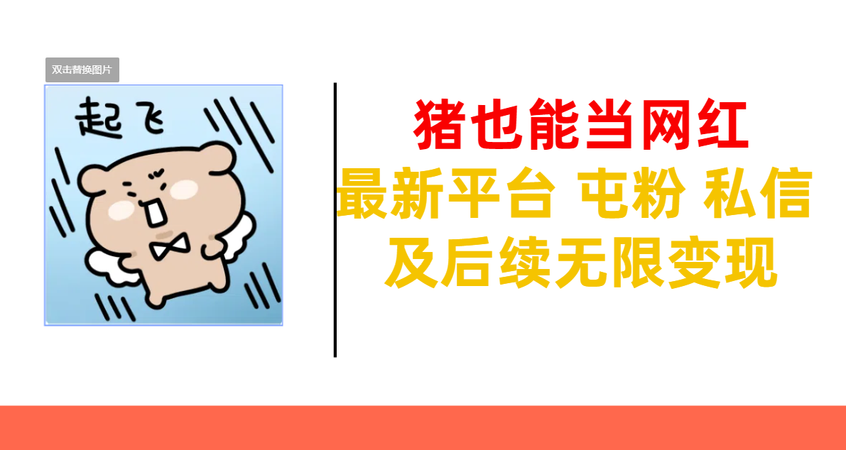 猪也能当网红-最新平台 屯粉 交流 私信 及后续无限变现网创吧-网创项目资源站-副业项目-创业项目-搞钱项目创业吧