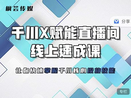 枫芸传媒-线上千川提升课，提升千川认知，提升千川投放效果网创吧-网创项目资源站-副业项目-创业项目-搞钱项目创业吧