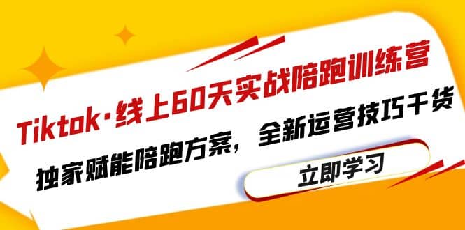 Tiktok·线上60天实战陪跑训练营，独家赋能陪跑方案，全新运营技巧干货网创吧-网创项目资源站-副业项目-创业项目-搞钱项目创业吧