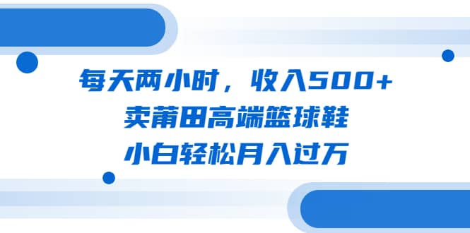 每天两小时，收入500+，卖莆田高端篮球鞋，小白轻松月入过万（教程+素材）网创吧-网创项目资源站-副业项目-创业项目-搞钱项目创业吧