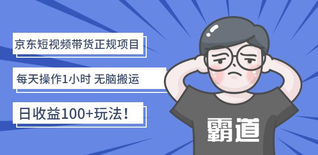 京东短视频带货正规项目：每天操作1小时无脑搬运日收益100+玩法！网创吧-网创项目资源站-副业项目-创业项目-搞钱项目创业吧