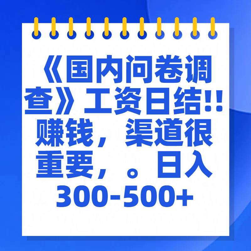 问卷调查答题，一个人在家也可以闷声发大财，小白一天2张，【揭秘】网创吧-网创项目资源站-副业项目-创业项目-搞钱项目创业吧
