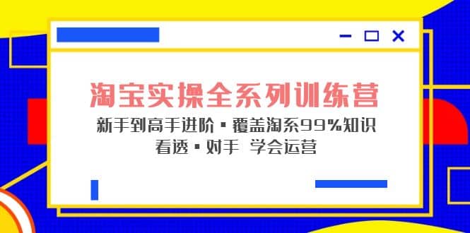 淘宝实操全系列训练营 新手到高手进阶·覆盖·99%知识 看透·对手 学会运营网创吧-网创项目资源站-副业项目-创业项目-搞钱项目创业吧