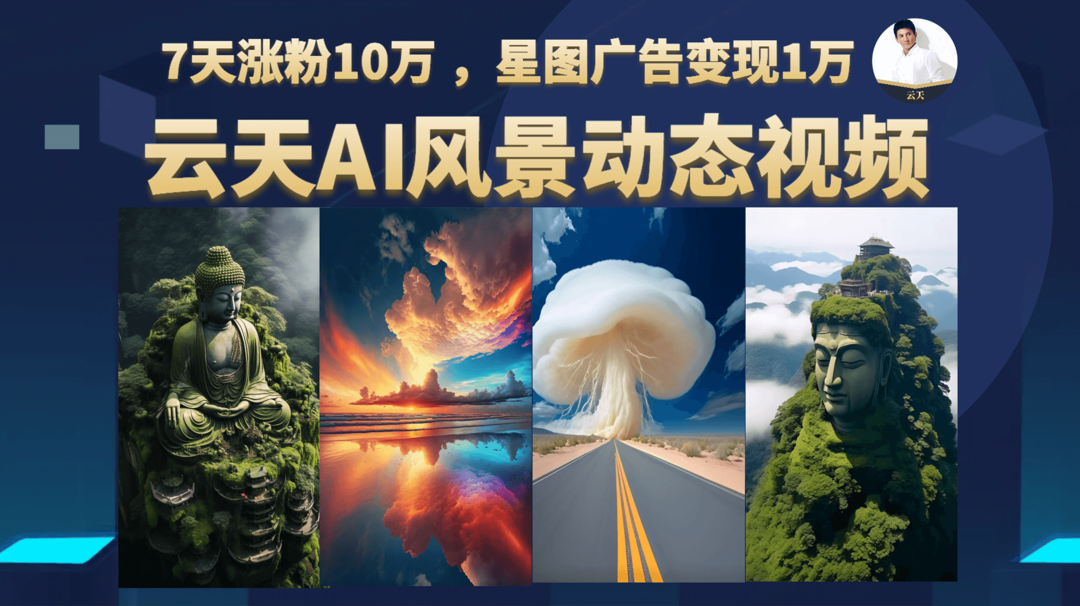 云天AI风景动图视频制作，7天涨粉10万 ，星图广告变现1万网创吧-网创项目资源站-副业项目-创业项目-搞钱项目创业吧