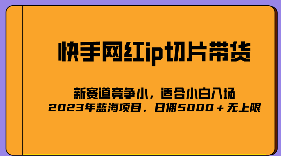 2023爆火的快手网红IP切片，号称日佣5000＋的蓝海项目，二驴的独家授权网创吧-网创项目资源站-副业项目-创业项目-搞钱项目创业吧