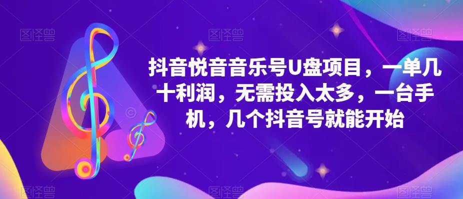 抖音音乐号U盘项目 一单几十利润 无需投入太多 一台手机 几个抖音号就开始网创吧-网创项目资源站-副业项目-创业项目-搞钱项目创业吧