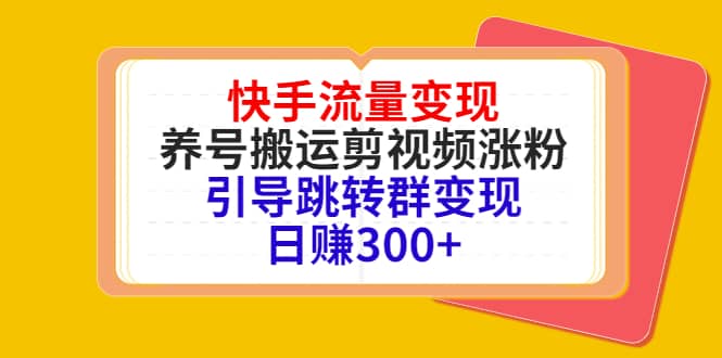 快手流量变现，养号搬运剪视频涨粉，引导跳转群变现日赚300+网创吧-网创项目资源站-副业项目-创业项目-搞钱项目创业吧