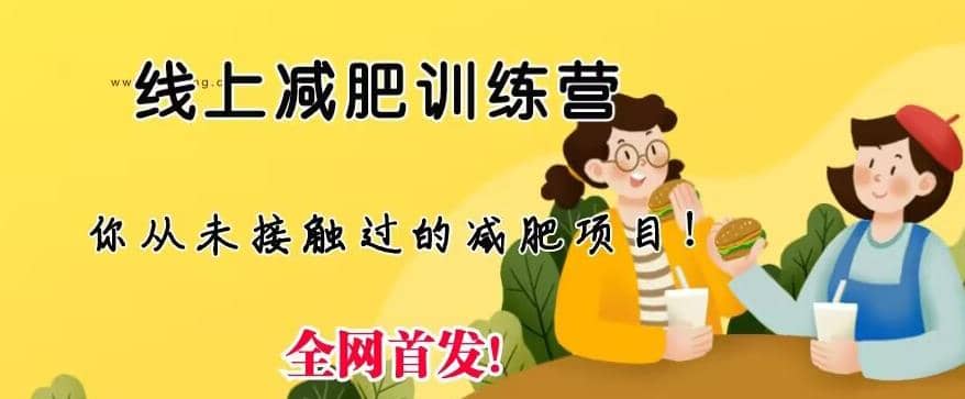 线上减肥训练营，足不出户，仅靠拉几个社群，发几条朋友圈，就可以月实现入五位【揭秘】网创吧-网创项目资源站-副业项目-创业项目-搞钱项目创业吧