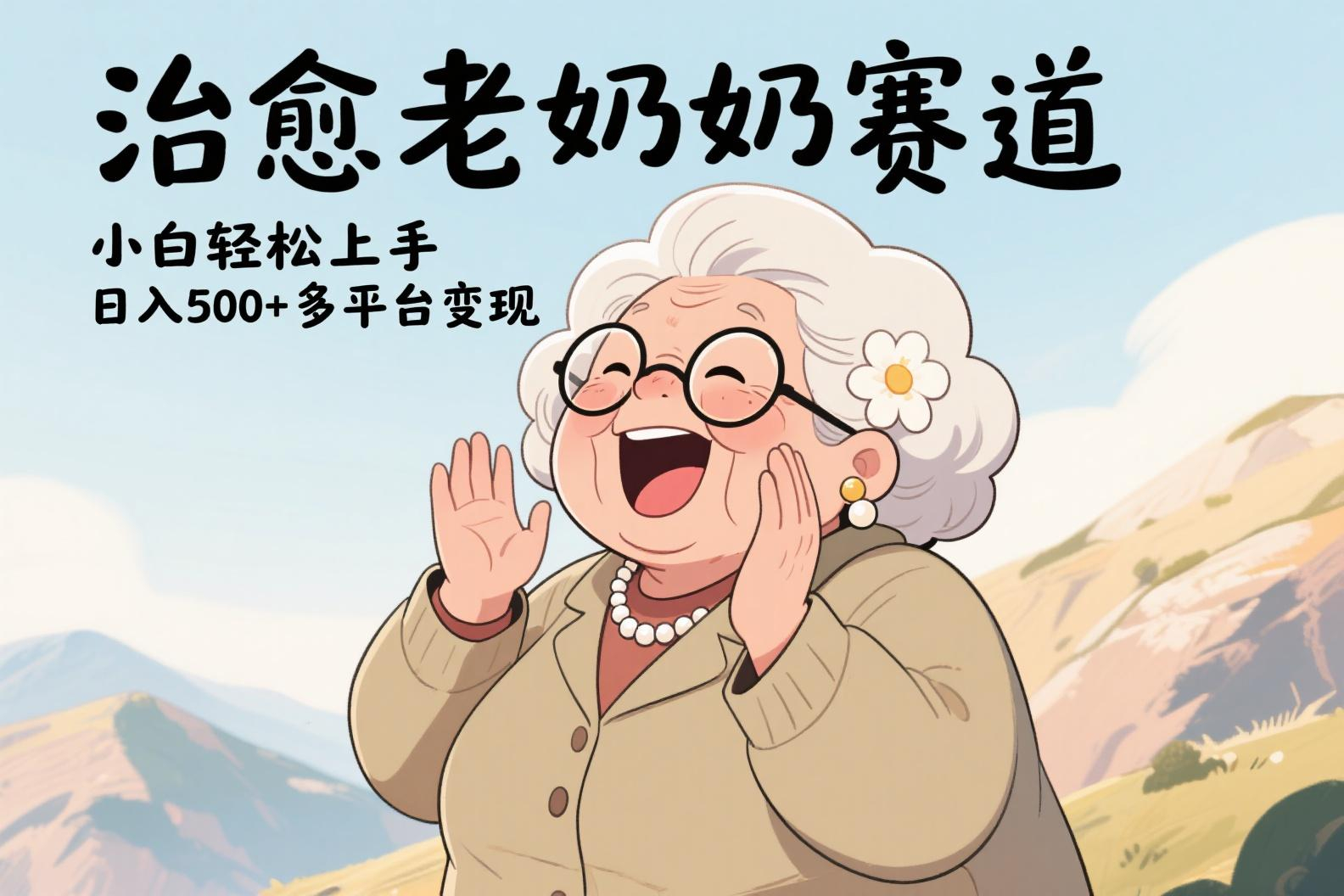 视频号治愈老奶奶赛道，小白轻松上手，日入500+多平台变现网创吧-网创项目资源站-副业项目-创业项目-搞钱项目创业吧