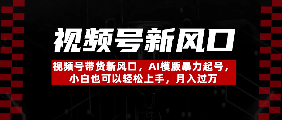 视频号带货新风口，AI模版暴力起号，小白也可以轻松上手，月入过万网创吧-网创项目资源站-副业项目-创业项目-搞钱项目创业吧