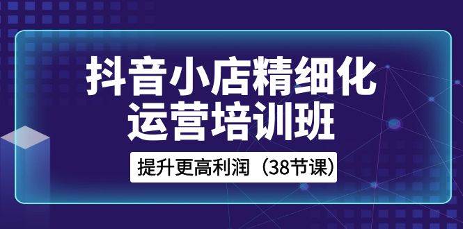 抖音小店-精细化运营培训班，提升更高利润（38节课）网创吧-网创项目资源站-副业项目-创业项目-搞钱项目创业吧