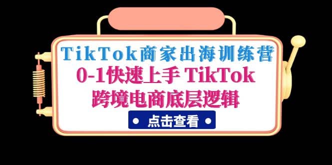 TikTok商家出海训练营：0-1快速上手 TikTok跨境电商底层逻辑(无水印)网创吧-网创项目资源站-副业项目-创业项目-搞钱项目创业吧