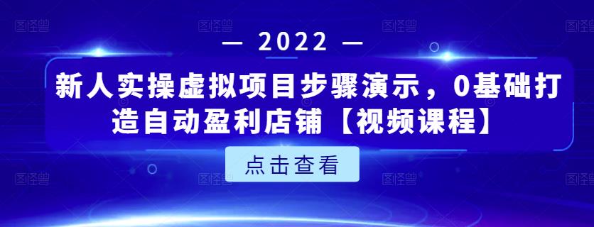 新人实操虚拟项目步骤演示，0基础打造自动盈利店铺【视频课程】网创吧-网创项目资源站-副业项目-创业项目-搞钱项目创业吧
