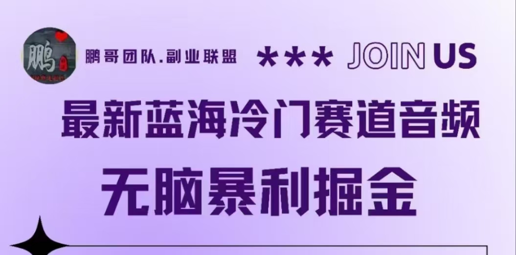 最新蓝海冷门赛道音频，无脑暴利掘金网创吧-网创项目资源站-副业项目-创业项目-搞钱项目创业吧