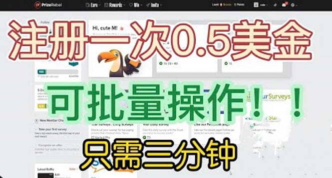 国外项目注册一次0.5美金 只需三分钟无脑操作 可批量放大 小白工作室福利网创吧-网创项目资源站-副业项目-创业项目-搞钱项目创业吧
