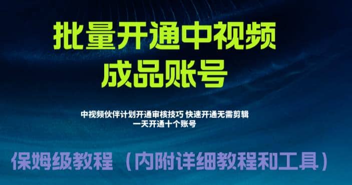 外面收费1980暴力开通中视频计划教程，附 快速通过中视频伙伴计划的办法网创吧-网创项目资源站-副业项目-创业项目-搞钱项目创业吧