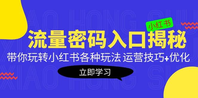小红书流量密码入口揭秘：带你玩转小红书各种玩法 运营技巧+优化网创吧-网创项目资源站-副业项目-创业项目-搞钱项目创业吧