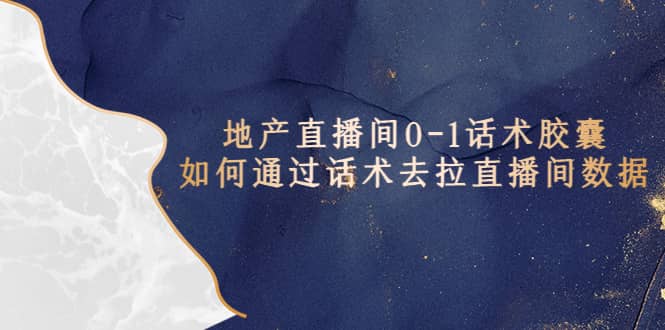 地产-直播间0-1话术胶囊，知道怎么通过话术去拉直播间数据网创吧-网创项目资源站-副业项目-创业项目-搞钱项目创业吧